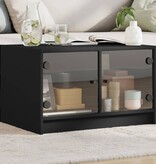 VidaXL Salontafel met glazen deuren 68x50x42 cm zwart