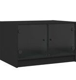 VidaXL Salontafel met glazen deuren 68x50x42 cm zwart