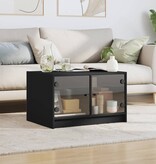 VidaXL Salontafel met glazen deuren 68x50x42 cm zwart