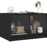 VidaXL Salontafel met glazen deuren 68x50x42 cm zwart