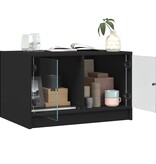 VidaXL Salontafel met glazen deuren 68x50x42 cm zwart