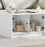 VidaXL Salontafel met glazen deuren 68x50x42 cm wit