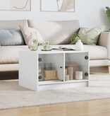 VidaXL Salontafel met glazen deuren 68x50x42 cm wit