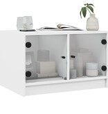 VidaXL Salontafel met glazen deuren 68x50x42 cm wit