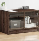 VidaXL Tv-meubel met glazen deuren 68x37x42 cm bruineikenkleurig