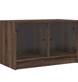 VidaXL Tv-meubel met glazen deuren 68x37x42 cm bruineikenkleurig