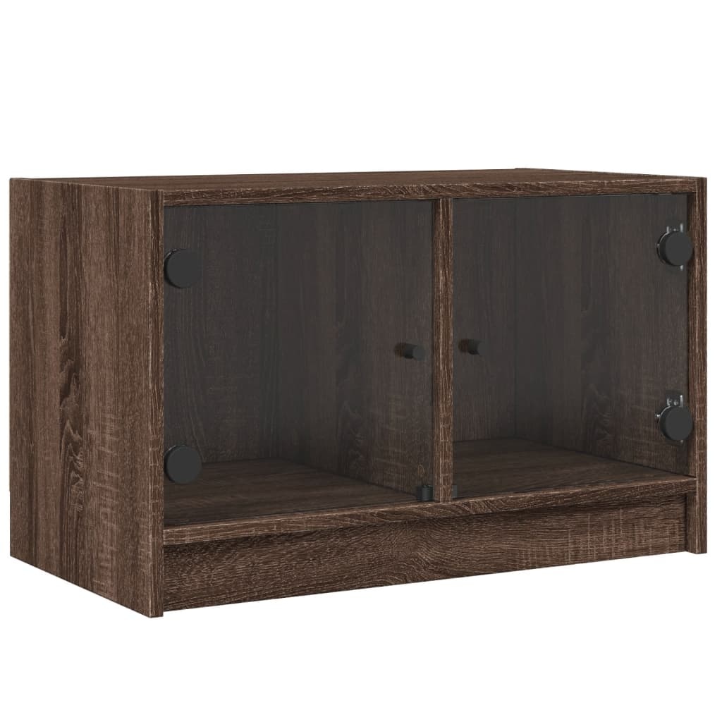 VidaXL Tv-meubel met glazen deuren 68x37x42 cm bruineikenkleurig