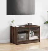 VidaXL Tv-meubel met glazen deuren 68x37x42 cm bruineikenkleurig