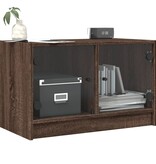 VidaXL Tv-meubel met glazen deuren 68x37x42 cm bruineikenkleurig