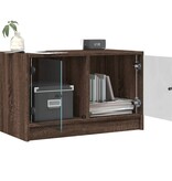 VidaXL Tv-meubel met glazen deuren 68x37x42 cm bruineikenkleurig