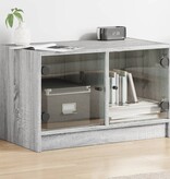 VidaXL Tv-meubel met glazen deuren 68x37x42 cm grijs sonoma eiken