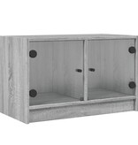 VidaXL Tv-meubel met glazen deuren 68x37x42 cm grijs sonoma eiken