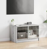 VidaXL Tv-meubel met glazen deuren 68x37x42 cm grijs sonoma eiken