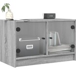 VidaXL Tv-meubel met glazen deuren 68x37x42 cm grijs sonoma eiken