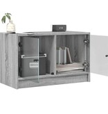VidaXL Tv-meubel met glazen deuren 68x37x42 cm grijs sonoma eiken