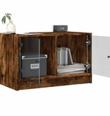 VidaXL Tv-meubel met glazen deuren 68x37x42 cm gerookt eikenkleurig