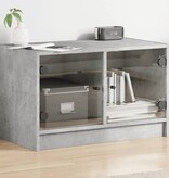 VidaXL Tv-meubel met glazen deuren 68x37x42 cm betongrijs