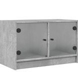 VidaXL Tv-meubel met glazen deuren 68x37x42 cm betongrijs