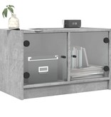 VidaXL Tv-meubel met glazen deuren 68x37x42 cm betongrijs