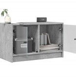 VidaXL Tv-meubel met glazen deuren 68x37x42 cm betongrijs