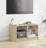 VidaXL Tv-meubel met glazen deuren 68x37x42 cm sonoma eikenkleurig