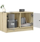 VidaXL Tv-meubel met glazen deuren 68x37x42 cm sonoma eikenkleurig