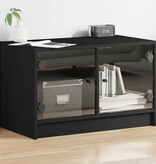VidaXL Tv-meubel met glazen deuren 68x37x42 cm zwart