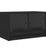 VidaXL Tv-meubel met glazen deuren 68x37x42 cm zwart
