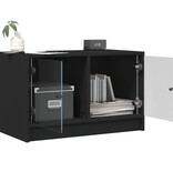 VidaXL Tv-meubel met glazen deuren 68x37x42 cm zwart