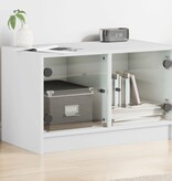 VidaXL Tv-meubel met glazen deuren 68x37x42 cm wit
