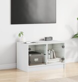 VidaXL Tv-meubel met glazen deuren 68x37x42 cm wit
