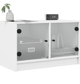VidaXL Tv-meubel met glazen deuren 68x37x42 cm wit
