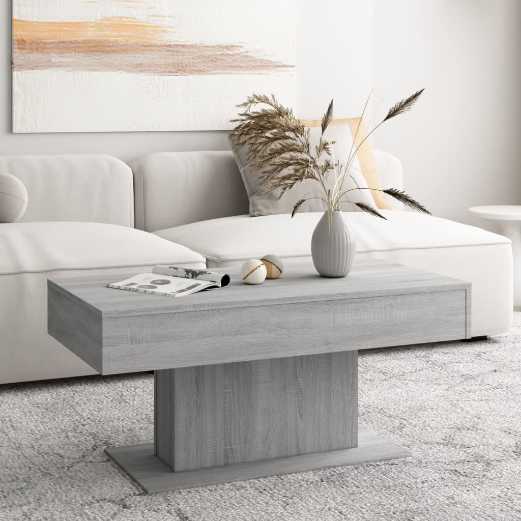 VidaXL Salontafel 96x50x45 cm bewerkt hout grijs sonoma eikenkleurig