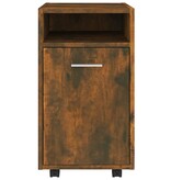 VidaXL Bijzetkast met wielen 33x38x60 cm bewerkt hout gerookt eiken