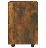 VidaXL Bijzetkast met wielen 33x38x60 cm bewerkt hout gerookt eiken