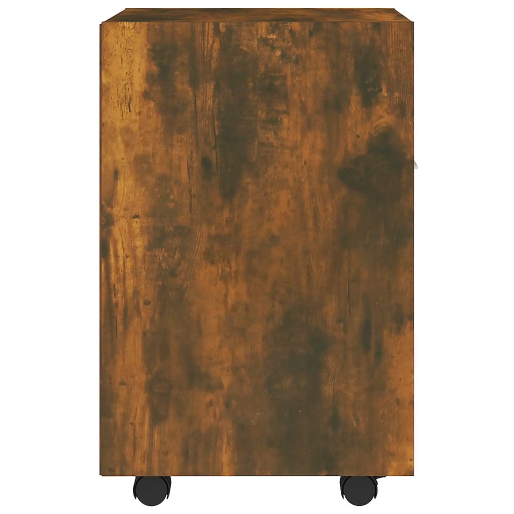 VidaXL Bijzetkast met wielen 33x38x60 cm bewerkt hout gerookt eiken