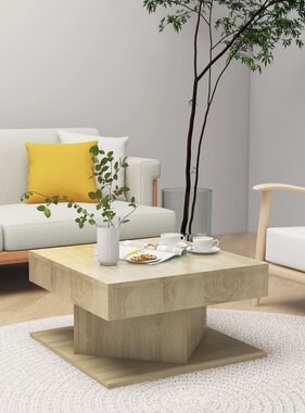 VidaXL Salontafel 57x57x30 cm spaanplaat sonoma eikenkleurig