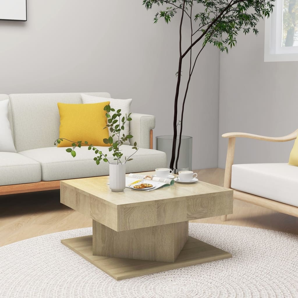 VidaXL Salontafel 57x57x30 cm spaanplaat sonoma eikenkleurig