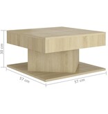 VidaXL Salontafel 57x57x30 cm spaanplaat sonoma eikenkleurig