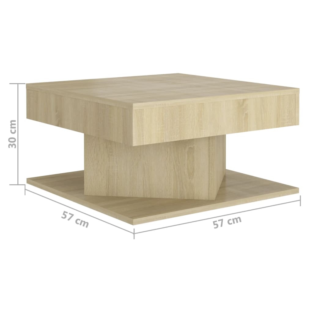 VidaXL Salontafel 57x57x30 cm spaanplaat sonoma eikenkleurig