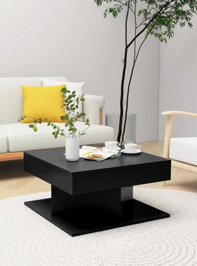 VidaXL Salontafel 57x57x30 cm spaanplaat zwart