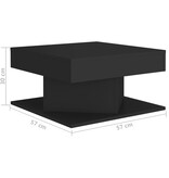 VidaXL Salontafel 57x57x30 cm spaanplaat zwart