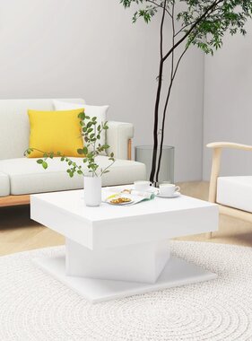 VidaXL Salontafel 57x57x30 cm spaanplaat wit