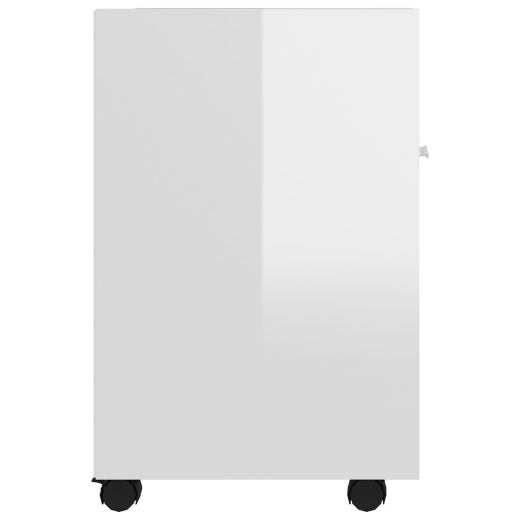 VidaXL Bijzetkast met wielen 33x38x60 cm spaanplaat hoogglans wit