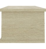 vidaXL Wandschap met lades 88x26x18,5 cm spaanplaat sonoma eikenkleurig