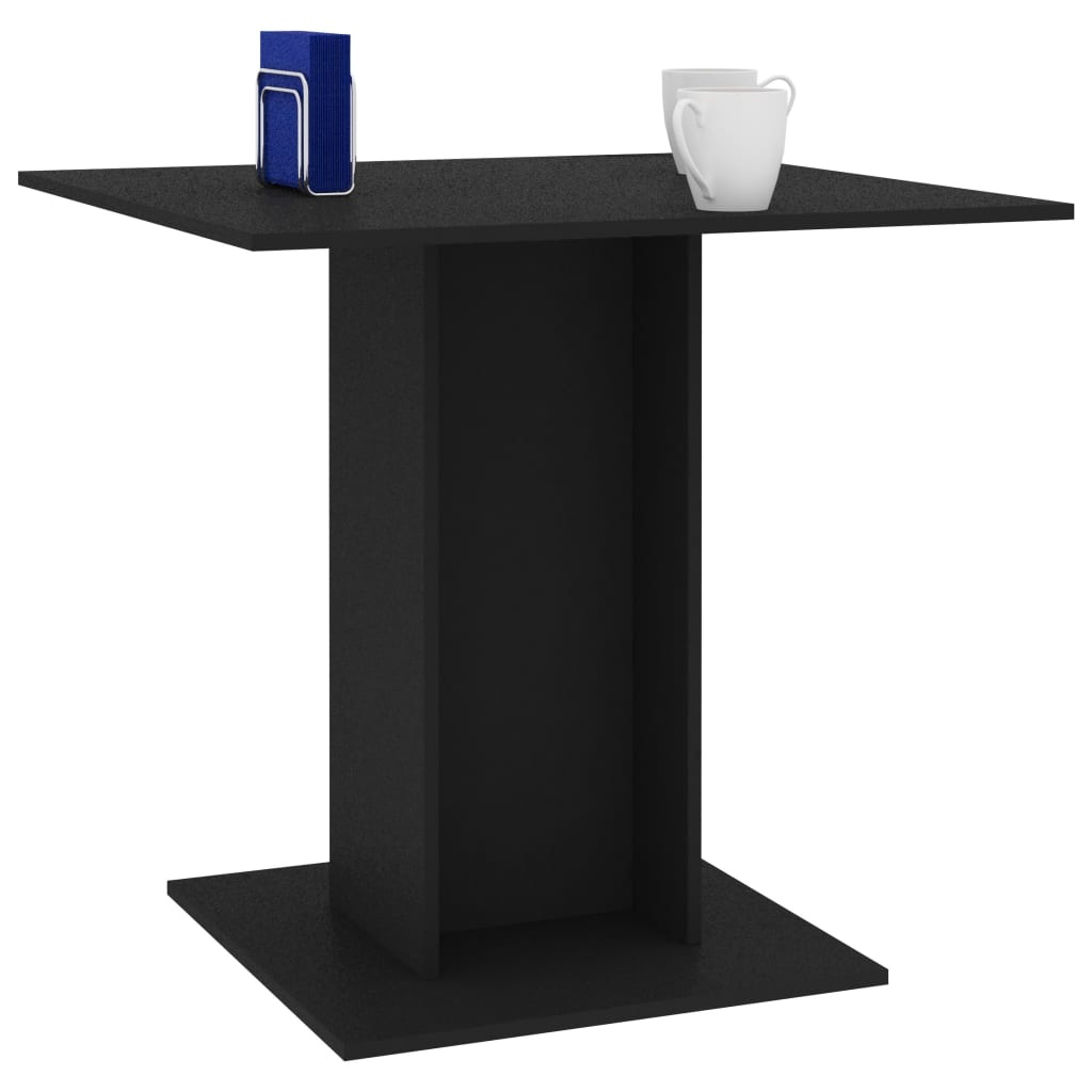 vidaXL Eettafel 80x80x75 cm spaanplaat zwart