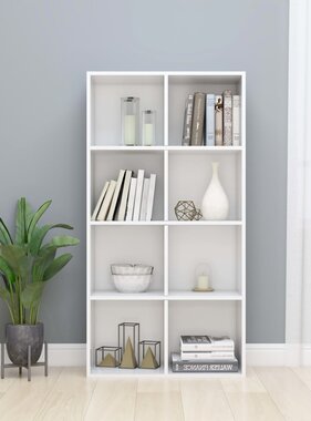 VidaXL Boekenkast/dressoir 66x30x130 cm bewerkt hout hoogglans wit