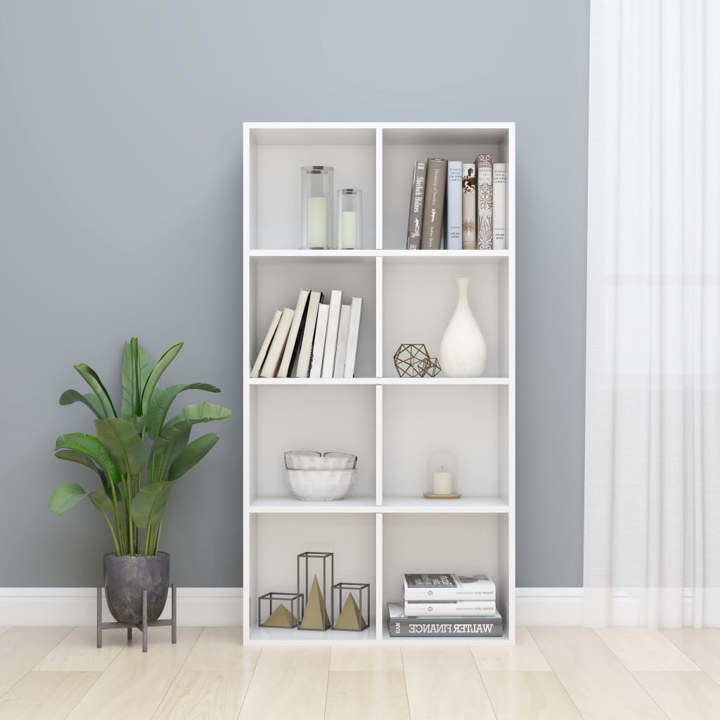 VidaXL Boekenkast/dressoir 66x30x130 cm bewerkt hout hoogglans wit