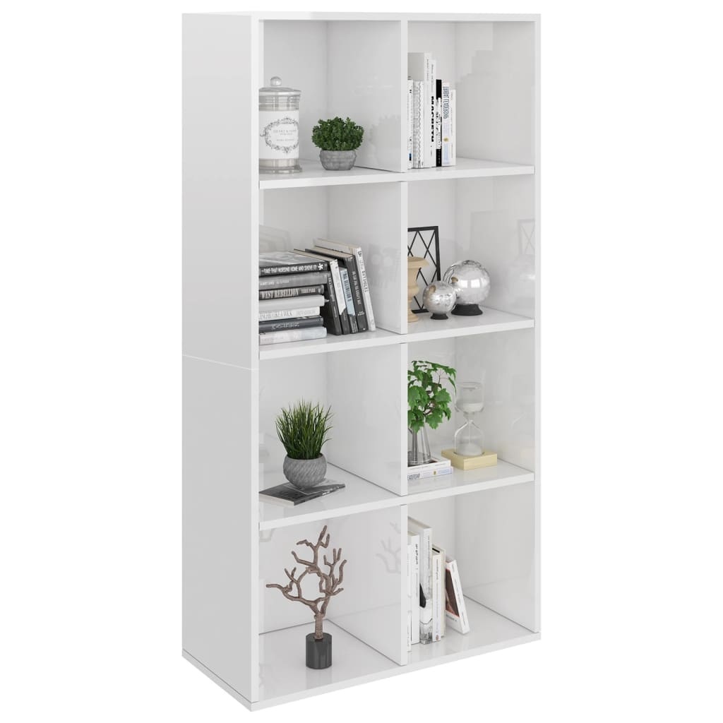 VidaXL Boekenkast/dressoir 66x30x130 cm bewerkt hout hoogglans wit
