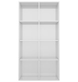VidaXL Boekenkast/dressoir 66x30x130 cm bewerkt hout hoogglans wit